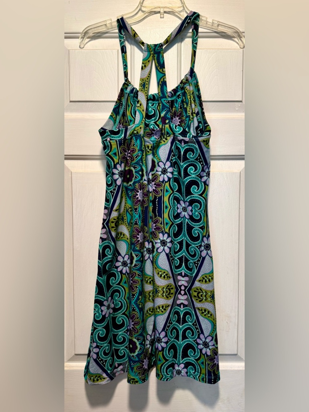 Prana Floral Dress in Teal, Lime & Black - Picture 3 of 5